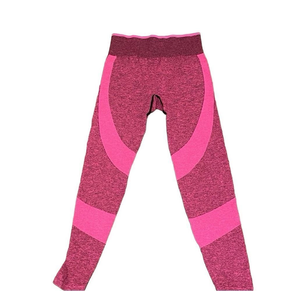 Pink Victoria’s Secret High Waist Seamless Leggings Light and Dark Pink Size Med
